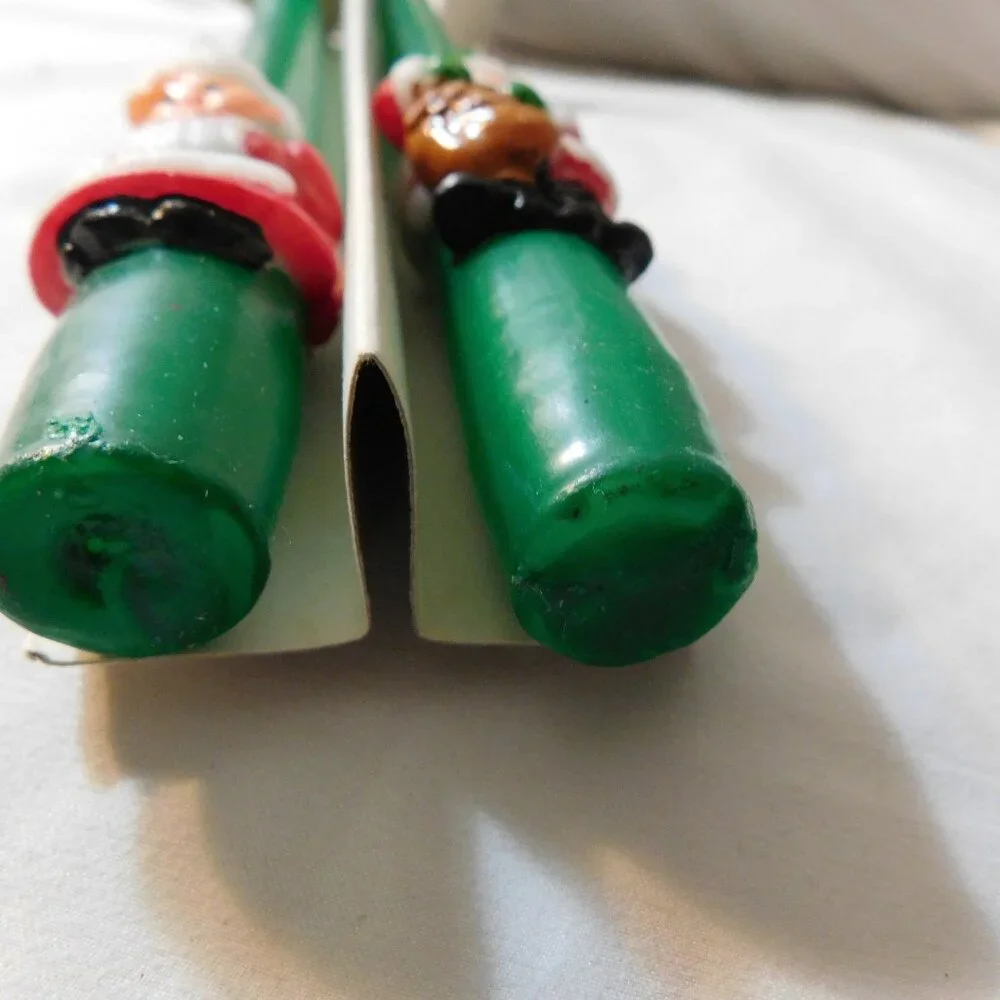 Vintage Christmas Candles Santa and Mrs. Claus 10 Inch Candles